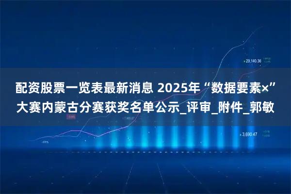 配资股票一览表最新消息 2025年“数据要素×”大赛内蒙古分赛获奖名单公示_评审_附件_郭敏